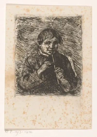 Fluitspelende jongen