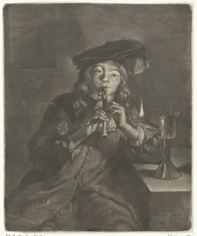Fluitspelende jongen