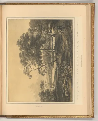 Flusslandschaft mit Reitern