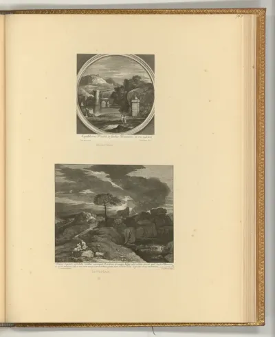 Flusslandschaft mit Steinbrücke; Flusslandschaft