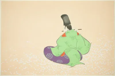 Flutist Among Cherry Petals, from the series "Worlds of Things (Momoyogusa)"