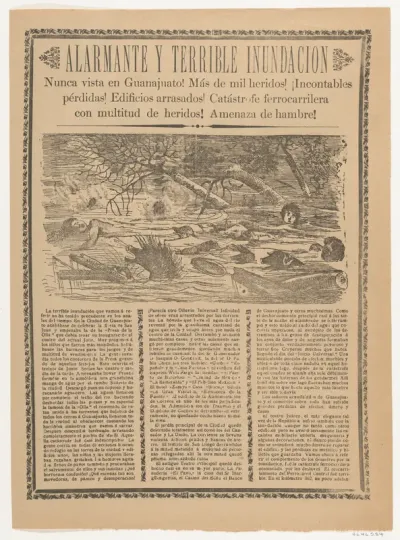 Flyer relating to the terrible flood in Guanajuato in 1905