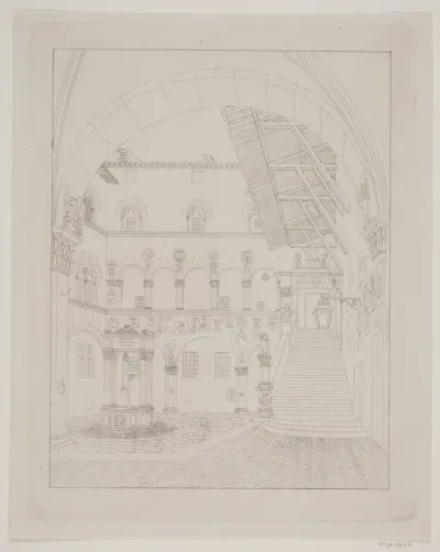Fængselsgård i Palazzo del Bargello