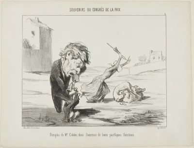 Followers of Mr. Cobden, exercising their peaceful functions, plate 5 from Souvenirs Du Congres De La Paix