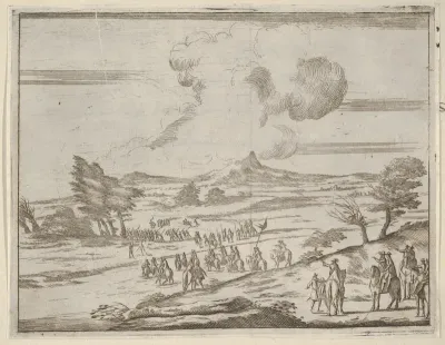 Following Francesco I d'Este's Example, His Troops Safely Pass Torrents During Extreme Weather, from "L'Idea di un Principe ed Eroe Cristiano in Francesco I d'Este, di Modena e Reggio Duca VIII [...]"