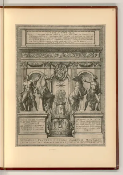 Fontaine mit den Rossbändigern am Platz des Quirinal, Widmungsschrift an Alessandro Peretti