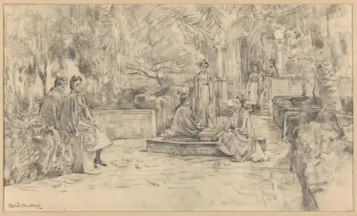 Fontein bij het paviljoen van Karel V in het Koninklijk Paleis te Sevilla
