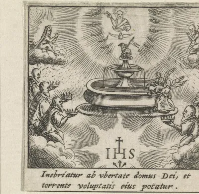 Fontein des levens met het Lam Gods in de hemel