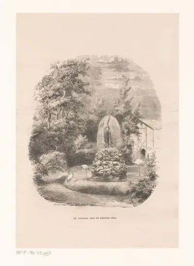 Fontein met ibis in Artis