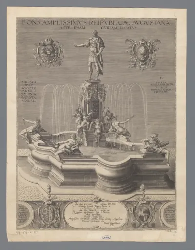 Fontein met standbeeld van keizer Rudolf II van Habsburg als Caesar