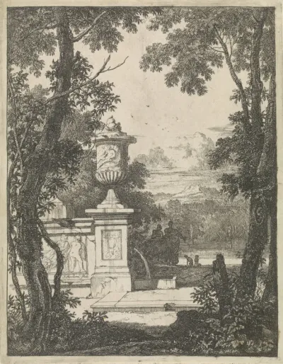 Fontein met tuinvaas