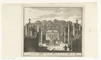 Fontein met wandelaars op Paleis Honselaarsdijk