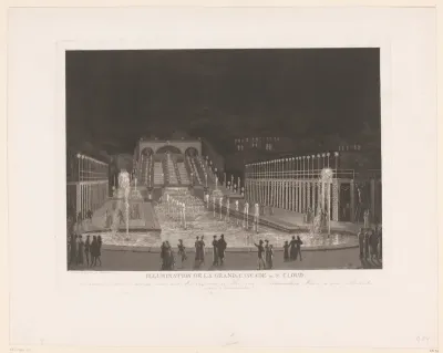 Fontein met waterval in Saint Cloud te Parijs