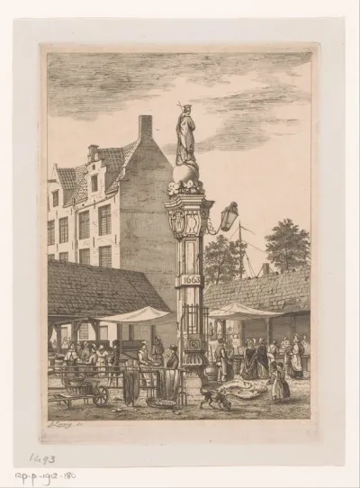 Fontein op de Oude Vismarkt in Antwerpen