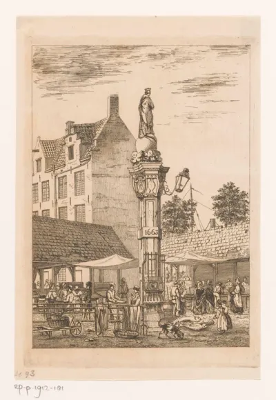 Fontein op de Oude Vismarkt in Antwerpen