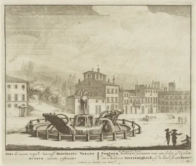 Fontein op een plein in Rome