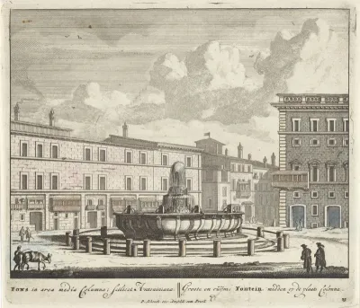 Fontein op Piazza Colonna te Rome