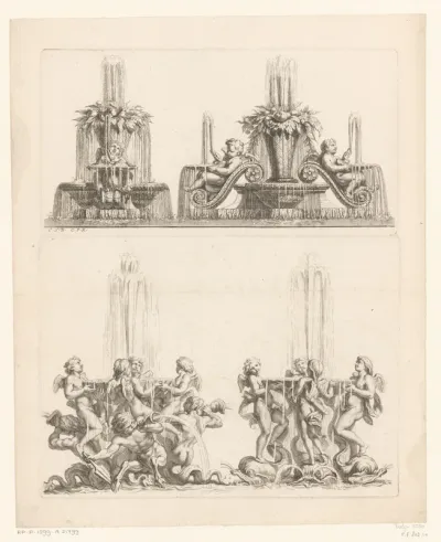 Fonteinen met putti, meermannen en dolfijnen