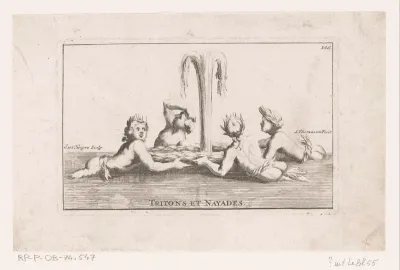 Fonteinsculptuur van tritonen en naïaden