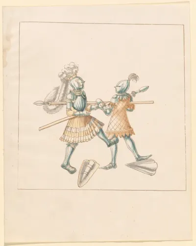 Foot Combat with Spears and Tartsche Shields