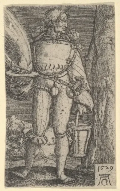 Foot-Soldier with Fire-Pan and Bucket