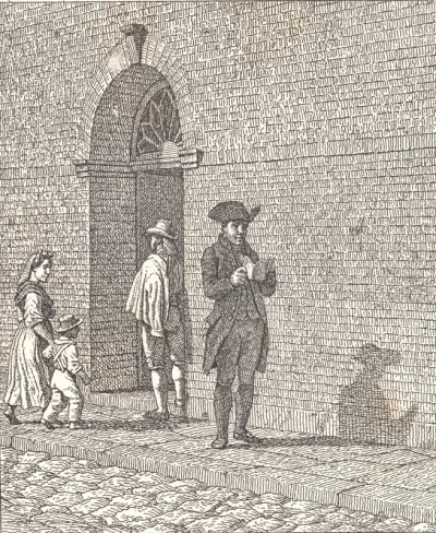 Foran en kirkedør