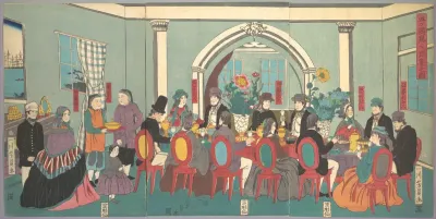 Foreigners from the Five Nations Enjoying a Banquet