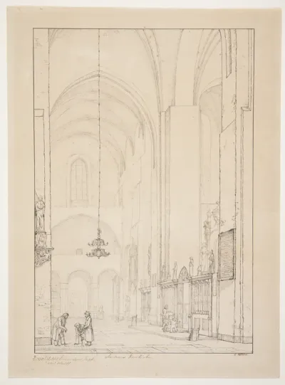 Forlæg til "Prospekt af det indre af den nordlige korsarm af Århus domkirke"
