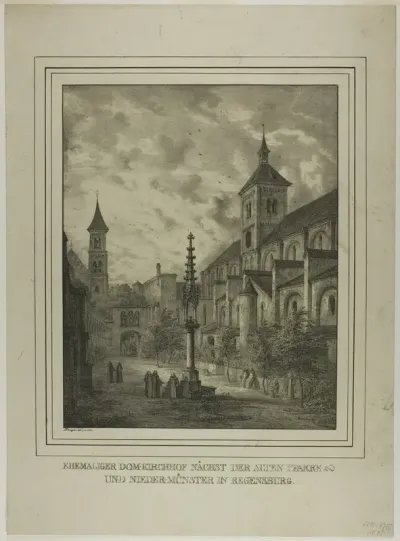 Former Cathedral Churchyard near the Old Rectory and Minster in Regensberg