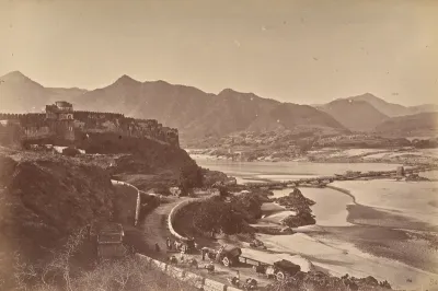 Fort Attock with Bridge of Boats and Khairabad