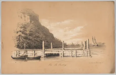 Fort Lee Landing, in: The New York Drawing Book, Containing a Series of Original Designs and Sketches of American Scenery, No. 2