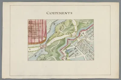 Fortificaties rond een legerkamp, ca. 1799