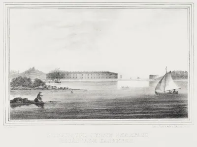 Fortified Barracks at Bomarsund and Skarpans, illustration for Finland Depicted in Drawings, booklets XVIII and XIX