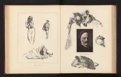 Fotoreproductie van een geschilderd portret van Henri Lehmann