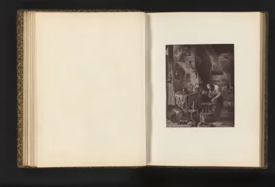 Fotoreproductie van een gravure naar het schilderij The armourer door Henry Leys