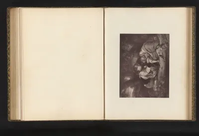 Fotoreproductie van een gravure naar het schilderij The babes in the wood door John Thomas Peele