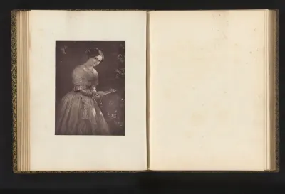 Fotoreproductie van een gravure naar het schilderij The beauty of Albano door August Riedel