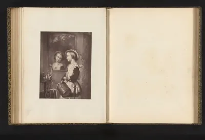 Fotoreproductie van een prent naar het schilderij The little drummer door Adolphe Dubasty