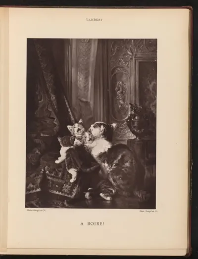 Fotoreproductie van het schilderij 'À boire!' door Eugène Lambert