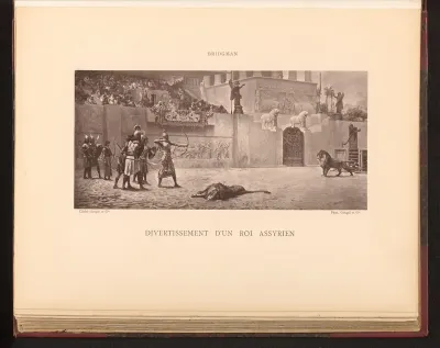 Fotoreproductie van het schilderij 'Divertissement d'un roi Assyrien' door Frederick Arthur Bridgman