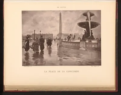 Fotoreproductie van het schilderij 'La Place de la Concorde' door Giuseppe de Nittis