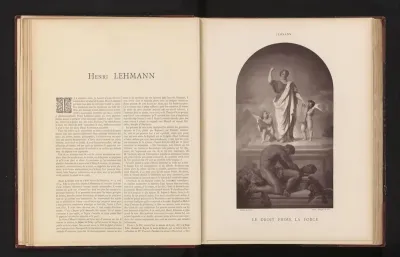 Fotoreproductie van het schilderij 'Le droit prime la force' door Henri Lehmann