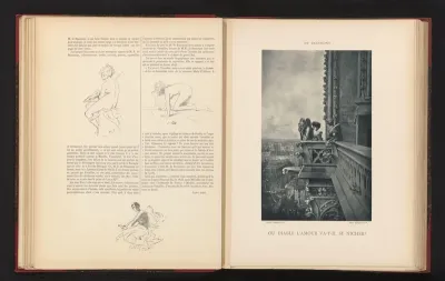 Fotoreproductie van het schilderij 'Ou diable l'amour va-t-il se nicher!' door Edouard de Beaumont