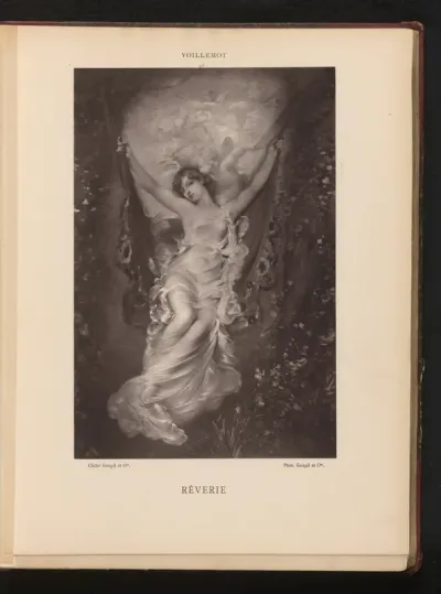 Fotoreproductie van het schilderij 'Rêverie' door André-Charles Voillemot