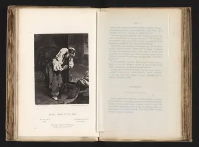 Fotoreproductie van het schilderij Seule dans l'atelier door Henri Guillaume Schlesinger
