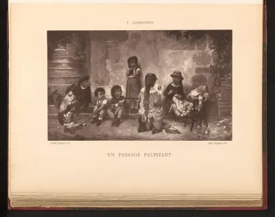 Fotoreproductie van het schilderij 'Un passage palpitant' door Timoléon Lobrichon
