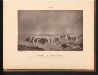 Fotoreproductie van het schilderij 'Visite aux avant-postes' door Henri Dupray