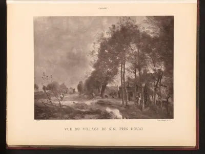 Fotoreproductie van het schilderij 'Vue du village de Sin, près Douai' door Camille Corot