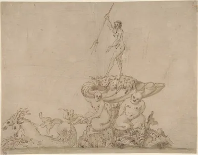 Fountain with Neptune and Sea Creatures