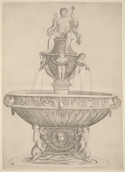 Fountain with Statue of Neptune